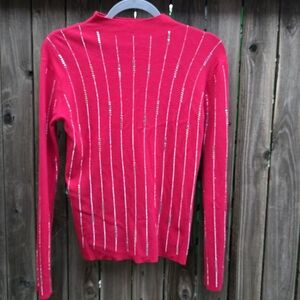 Miss Cocoa Long Sleeve Red Women's Spandex Sweater Top Size M